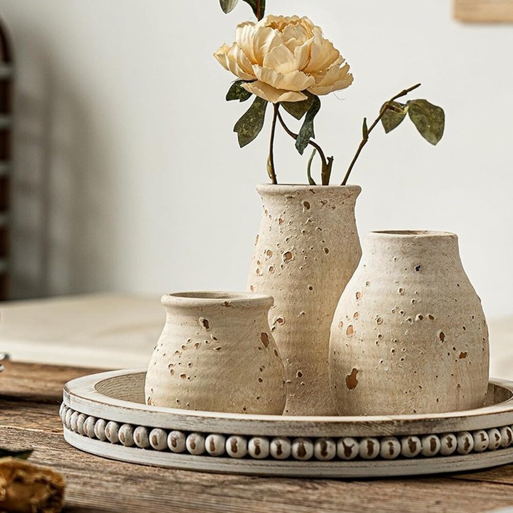 NEW Ceramic Rustic Bud Vase, Small Vases Set for Country Home Decoration - Picture 2 of 8
